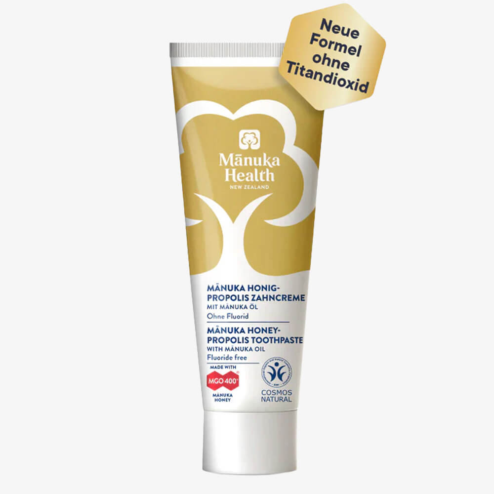 Zahnpasta mit Propolis und Manukahonig MGO 400+ ohne Fluorid