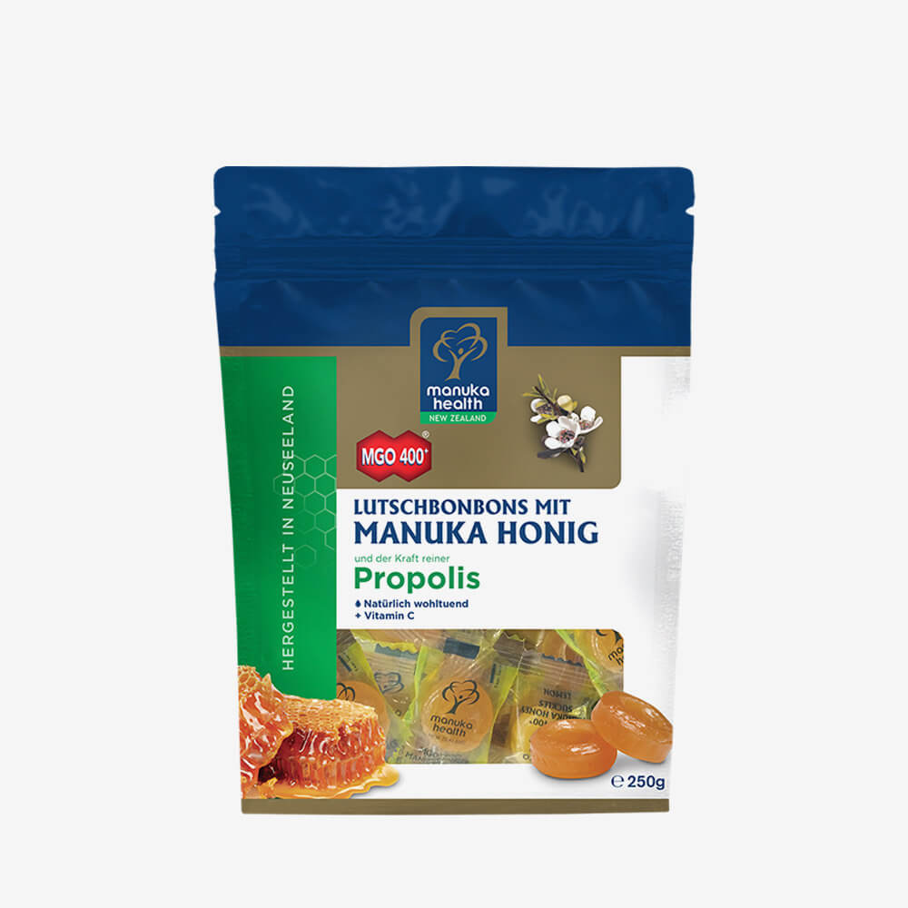 Manuka Health Bonbons mit Propolis und Manukahonig in 250 Gramm PET Beutel